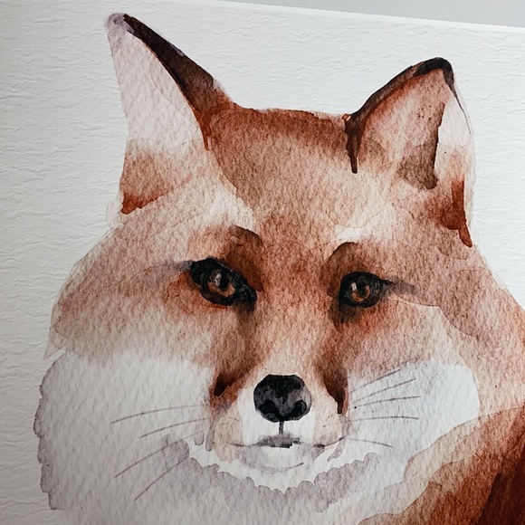 Watercolor Fox Portrait Wall Art Print Poster Unframed - Picture 10 of 15